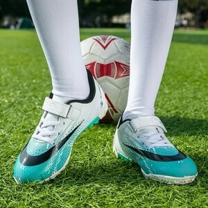 Unisex Youth/Adults Soccer Cleats Hook and Loop Football Shoes US 6.5 EU 39